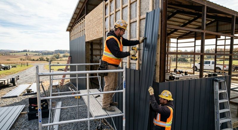 Metal Barn Siding Installation